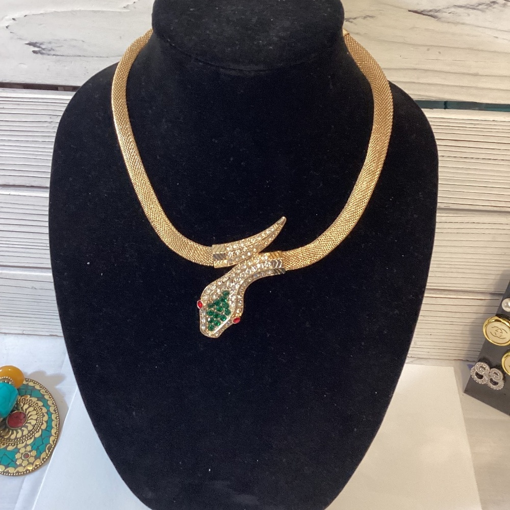 GOLD SNAKE STATEMENT NECKLACE